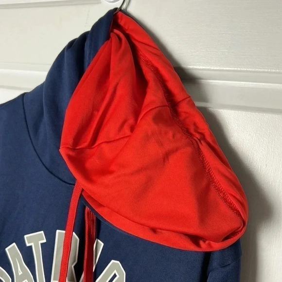 PATRIOTS FOOTBALL BLUE HOODIE!NFL TEAM APPAREL.Kangaroo pockets, red inside hood - Picture 7 of 14